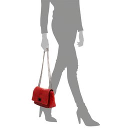 Firenze Artegiani. Dalida Bolso bandolera Mujer.Piel auténtica Gamuza Grabado Serpiente