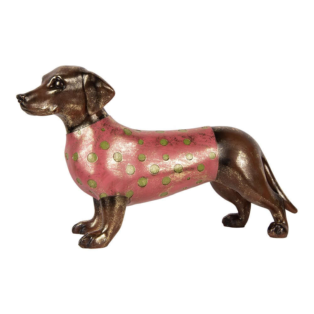 Decoratie Beeld Hond 60x17x35 cm Bruin Kunststof