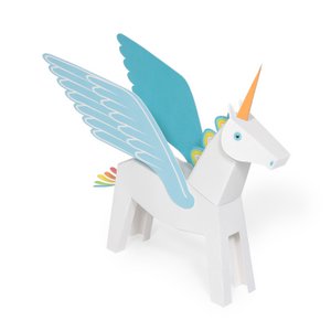 Wit en blauw Pegacorn-papierspeelgoed