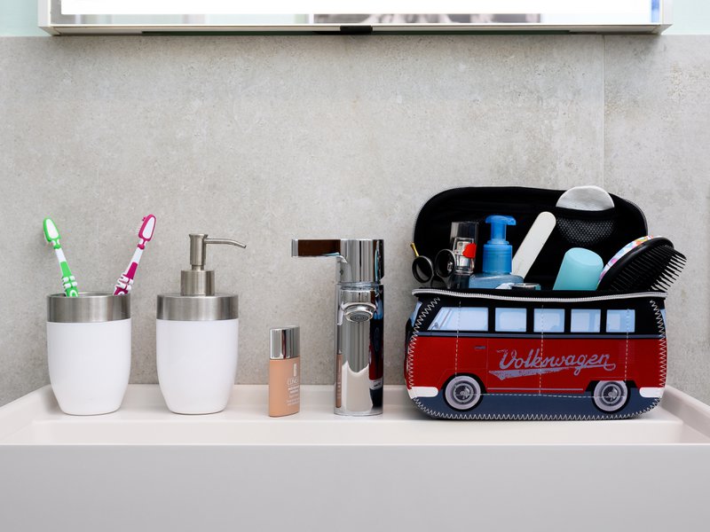 Volkswagen VW T1 Bus 3D Neopren Universaltasche - Klein - /Rot & Schwarz