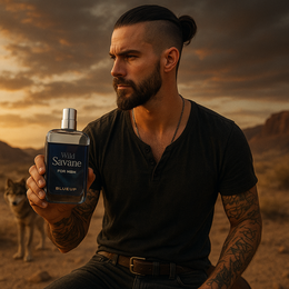  Men's perfume with a woody, earthy scent. Blue Up Wild Savanne X2 features a bold, masculine fragrance in a sleek, modern bottle.