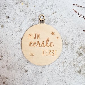 Kerstbal – mijn eerste kerst sterretjes tekst op de bal