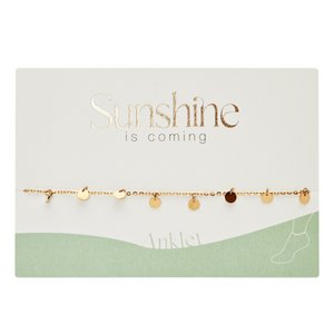 Anklet-"Sunshine is coming"-gold pl.-platelets