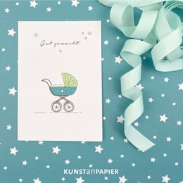 Geburtskarte Kinderwagen Ute