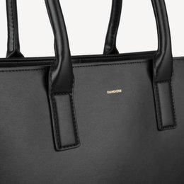 Borsa a mano in pelle di mela vegana - nera