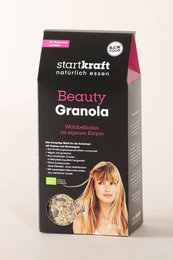 Beauty granola with oats, nuts, and dried fruit. Healthy and nutritious breakfast cereal.