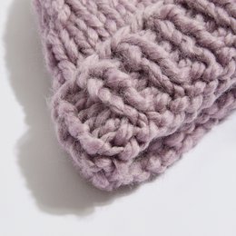 “Mama's Beanie” alpaca wool knitted ribbed edge hat lavender