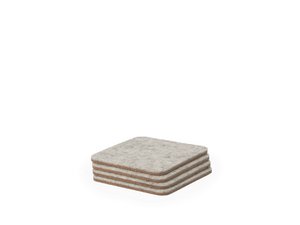 Felt & Cork Coasters - set van 4 - steengrijs