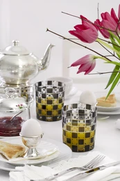 Set of 2 classo egg cups (height 5 cm), classic shape, heavy silver plated