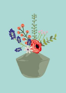 Vaas met bloemen feline