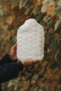 Wärmflasche Flauschige Herzen 0,8L