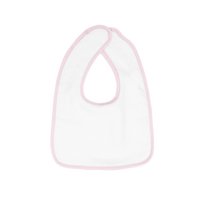 Baby bibs, 26 x 37 cm, White/Pink, 450 gr/m²