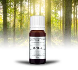  10 ml 100% pure natural essential oil, lovely scent, green bottle in forest setting