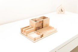 Organisateur de bureau en bois, organisateur de bureau en bois