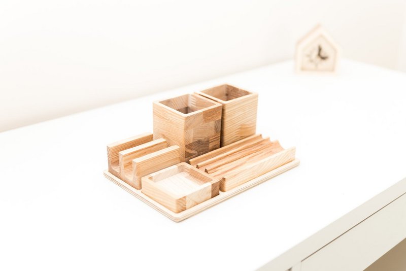 Organisateur de bureau en bois, organisateur de bureau en bois