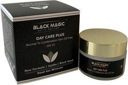 A day cream for normal to combination skin with Dead Sea minerals and oil-free SPF 25. The cream has a black and gold packaging design.