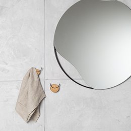 Gancio da parete DEER, rovere, nero