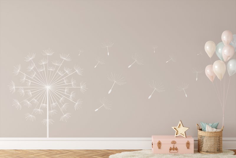 Wallpaper children's room Dandelion Beige