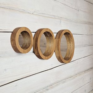 Set van 3 handgemaakte eiken spiegels voor rustieke, minimalistische en boerderijruimtes