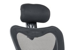 Black office chair with mesh headrests