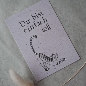 Small card "You're just great" with an illustration of a cat