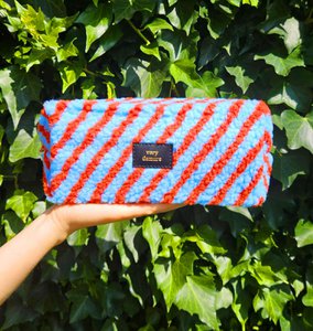 Bag Very Demure Red Light Blue Stripe from Teddy Fabric