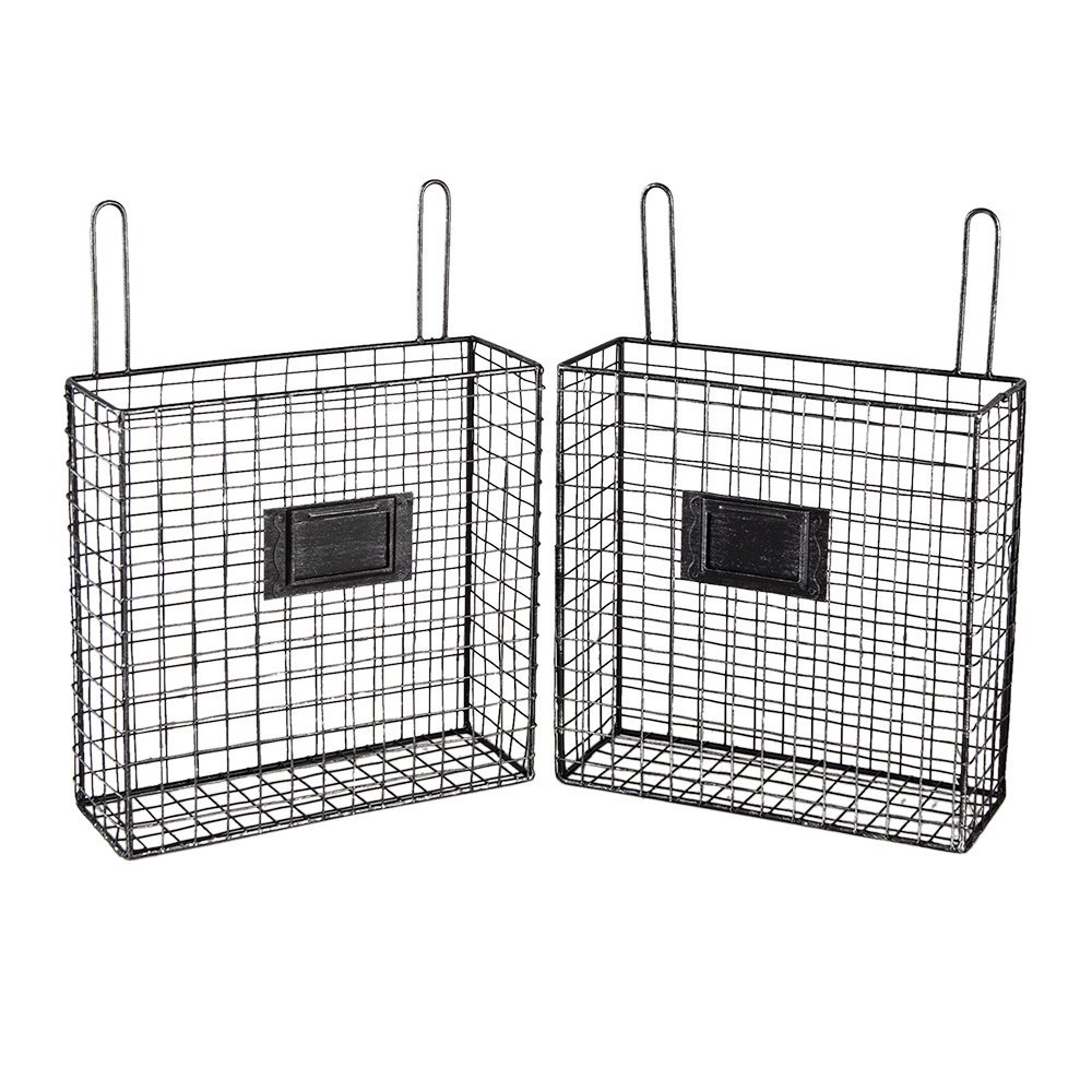 Wandrek 56x12x65 cm Zwart Metaal Muurrek