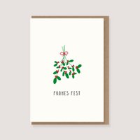 Folding card with envelope - "Mistletoe - Happy Holidays"