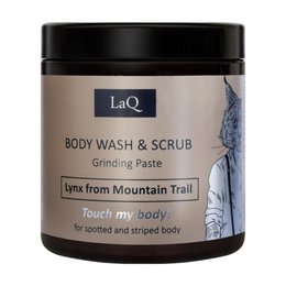  Body wash and scrub with grinding paste, featuring the scent of Lynx from the Mountain Trail. Suitable for men's bath care.