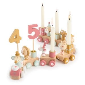 Birthday train wood berry 0-99 with 6 candles