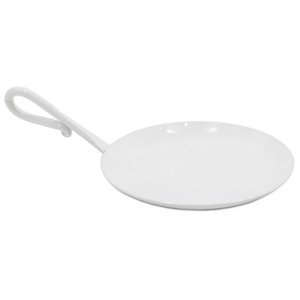 Dish metal with handle white