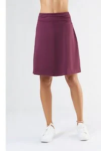 1418-028 | A-line skirt with comfort waistband - aubergine