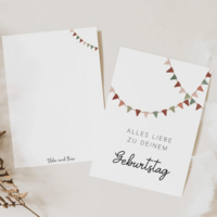 Birthday card garland - postcard birthday party garland