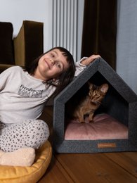 Pethome Perfekt hus til hund og kat - mørkegrå/genanvendt