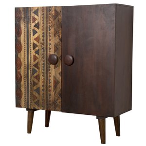 SCHRANK MIT 2 HOLZTÜRENGRIFF +99158 _100X45X120CM ST47383