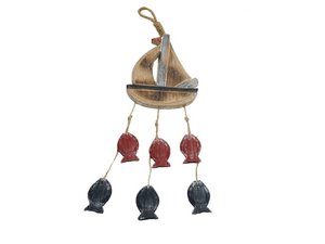 houten boot 15x2x48cm, met windsp