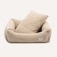 Beige Shearling Dog Bed, Snozy