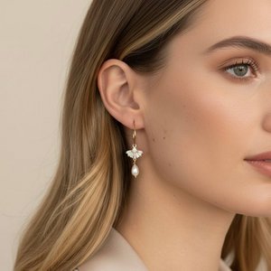 SOFFIO DELL'ANGELO - Earrings with zircons and pearls