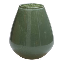  Tall, grey ceramic vase with a smooth, glossy finish.