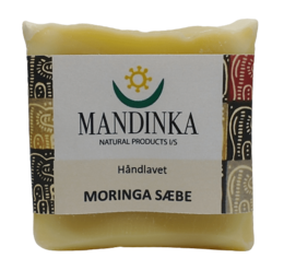 Handmade moringa soap bar, 100 grams. Made with natural ingredients, featuring the earthy, nutty aroma of moringa.