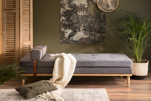 Dagbed fluweel grijs