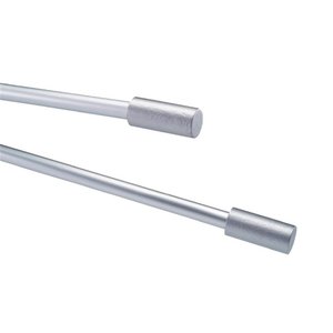 Bannerstokken, 2 stuks, L80cm, metallic zilver