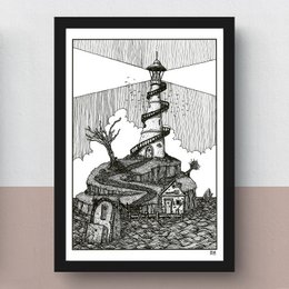 Shipwreck Island (doppelseitige Abbildung) | Kunstdruck | Illustration | Poster