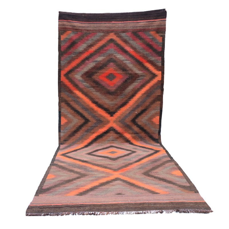 Tappeto vintage in lana Kilim Makara