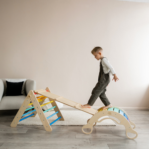 Set - Pikler-driehoek + dubbelzijdig bord + balanswip