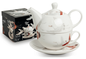 Edo Tea for One set, Crane White, geschenkverpakking