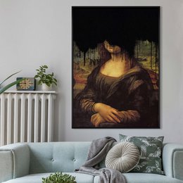 Drippy Mona Lisa sort graffiti print