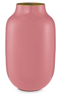 Vase Metal Oval Old Pink 30cm