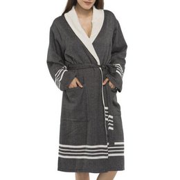 Hamam Bathrobe Him and Her Black