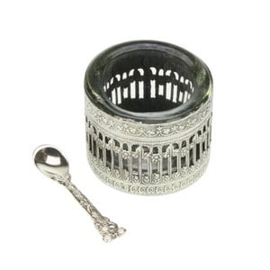 Zoutpot glas met lepel